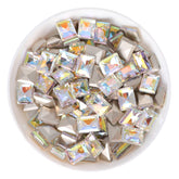 Cognac White Rectangle Shape Glass Pointed Back Fancy Rhinestones WholesaleRhinestone